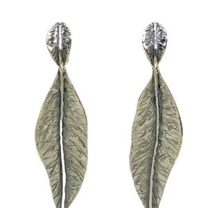 Or Paz Sterling Silver 925 Botanical Leaf Post/Dangle Earrings